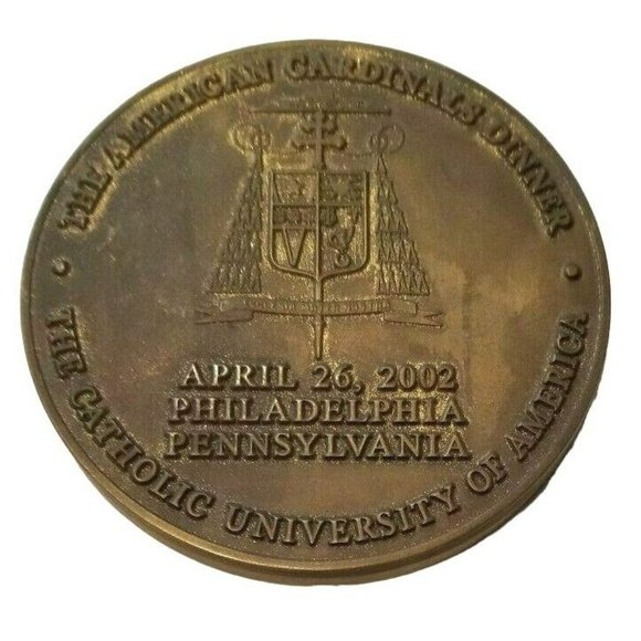 American Cardinals Dinner Token Medal 2002 Philadelphia Catholic University SC28 - Picture 1 of 2